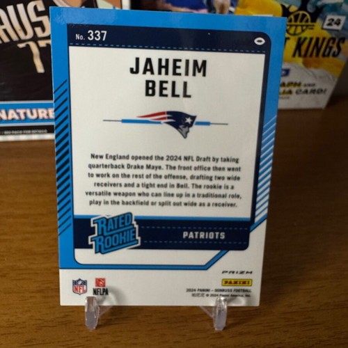 2024 Panini Donruss Football Jaheim Bell Rated Rookie Optic Pink Patriots #337 like new