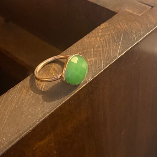 Mazaraki gold-plated silver ring with emerald stone like new