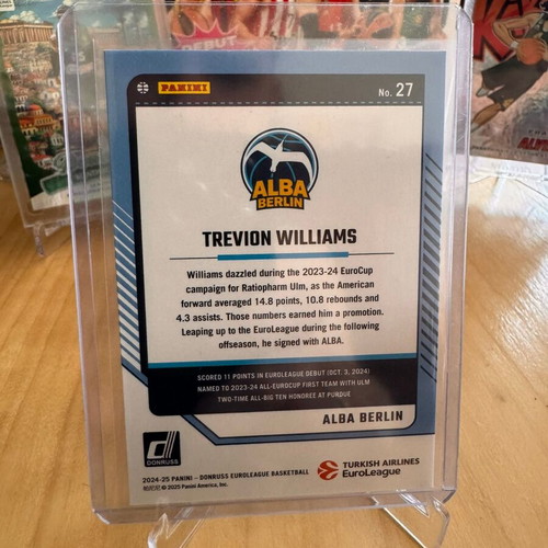 Trevion Williams Orange Laser Parallel Card 08/75, EuroLeague 2024-25, Alba Berlin