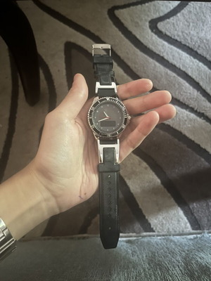Avon watch used, black and gray, needs new battery
