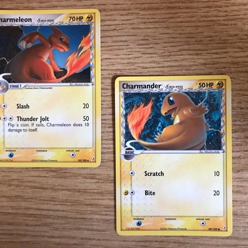 Pokemon cards like new, 2 with Charmander and Charmeleon from old collection
