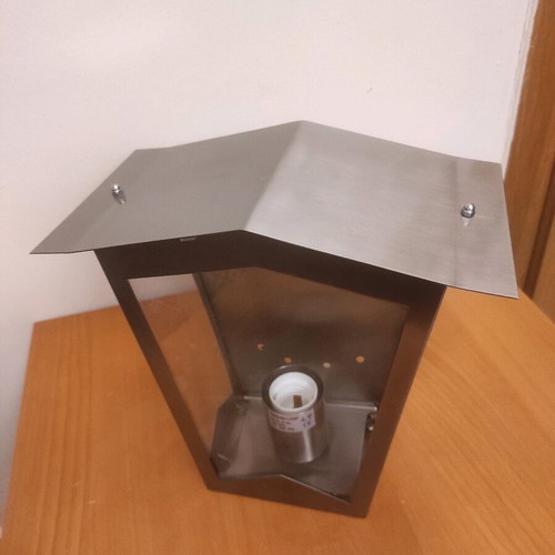 Outdoor wall lamp lantern new, aluminum nickel matte