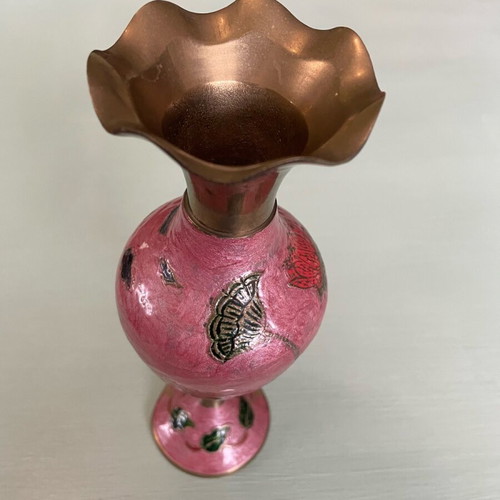 Bronze vase used, painted with enamel from Metsovo