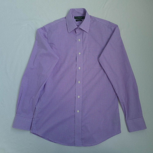 Lauren Ralph Lauren men's dress shirt size 38 15 S/M fitted non iron purple new