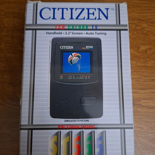 Citizen ST555 vintage portable color TV with 2.2 inch LCD screen
