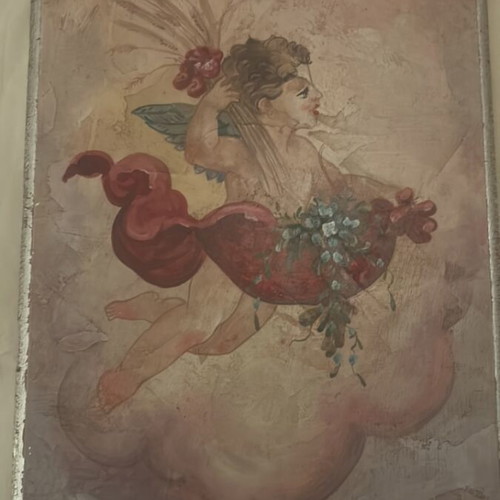 Oil painting set on canvas 30x50, like new, angels decoration