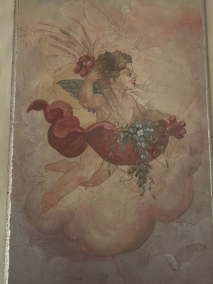 Oil painting set on canvas 30x50, like new, angels decoration