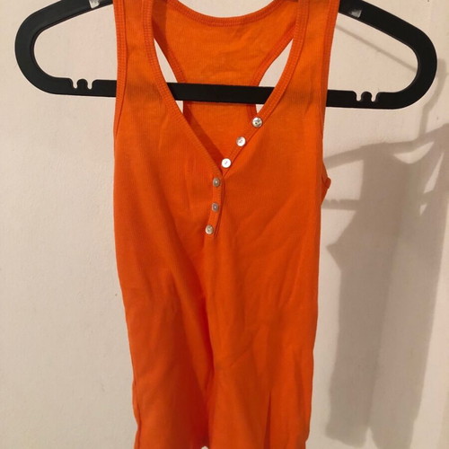 Sleeveless top used orange, size L