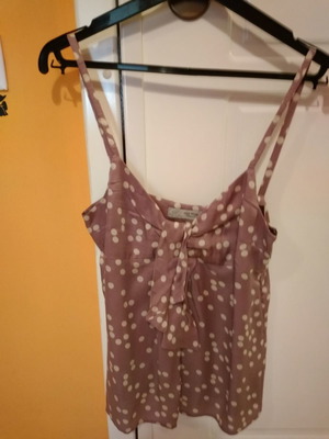 Nice Things polka dot top with straps new, size 38, purple