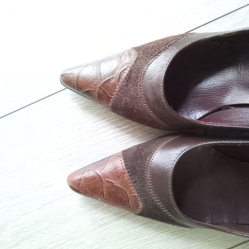 Leather pumps like new, brown, size 37, 6 cm heel