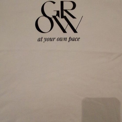 White t-shirt with black letters, new, size S