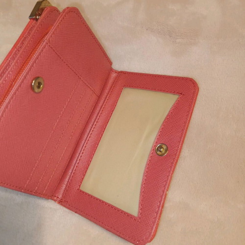 Coral wrist wallet like new synthetic leather