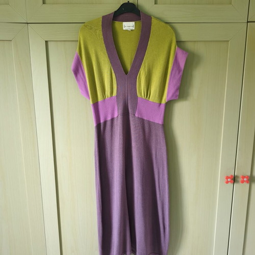 St-Martins knitted dress like new, green and purple, size M