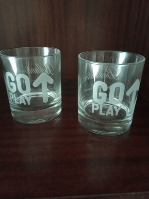 Ballantine's whiskey glasses like new, set of 2