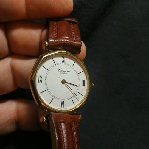 Leonard men's wristwatch used, manual wind, slim profile