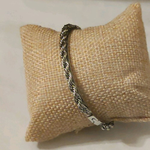 Bracelet handcuffs new, silver stainless steel