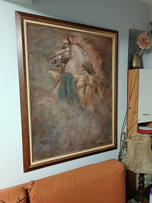 Πίνακας Αγόρι και το Άλογο λιθογραφία σαν καινούργιο 160x160