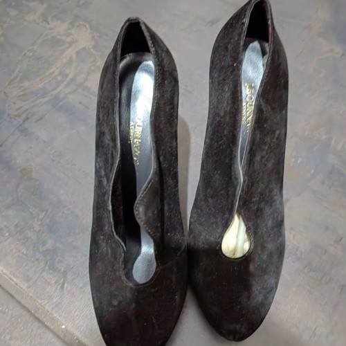 Bournazos ankle boots new, suede, black, size 38