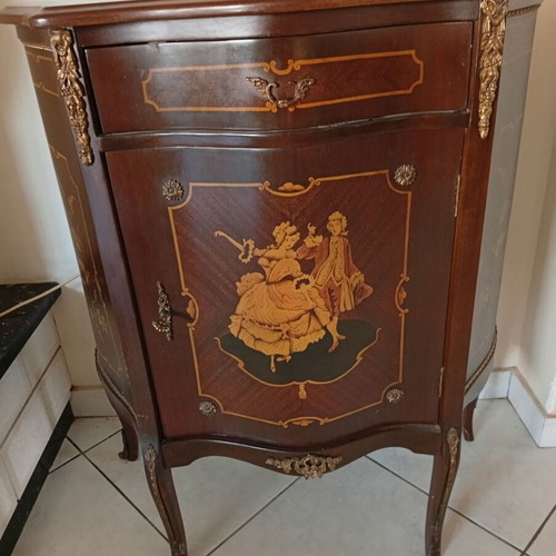 Marquetry Dressing Chest with Copper Decoration Like New