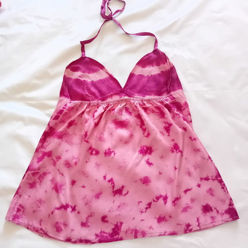 Staff Jeans & Co Vintage Y2K Pink Tie-Dye Halter Neck Top like new
