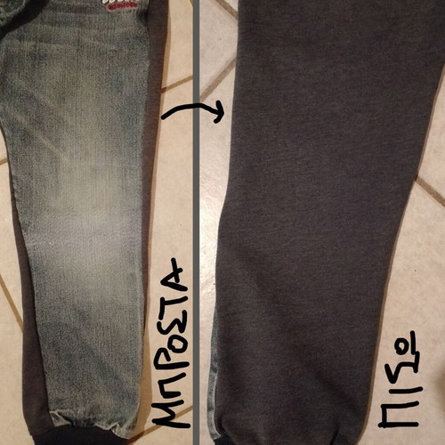 Boys' jeans-sweatpants hybrid used, size 122-128, blue