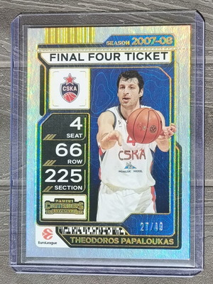 Theodoros Papaloukas /49 Final Four Ticket CSKA Panini Euroleague Contenders 2025-26