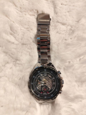 Winner men's mechanical watch used, black and silver