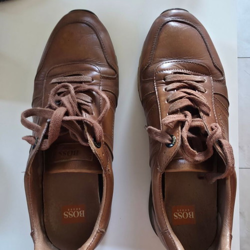 Boss Orange leather men's sneakers size 41, like new, brown