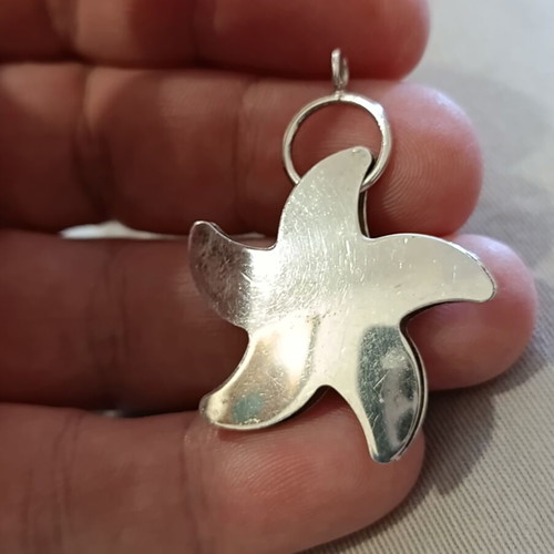 Vintage handmade 925 silver star pendant used