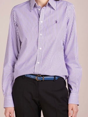 Ralph Lauren Sport shirt slim fit, like new, cotton, white and purple
