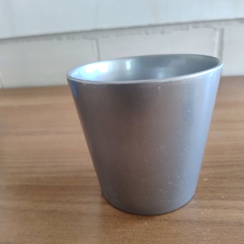 Ceramic flowerpot made in Germany used, silver color