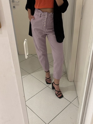 Zara Lilac High Waist Paperbag Jeans like new, size XS 34