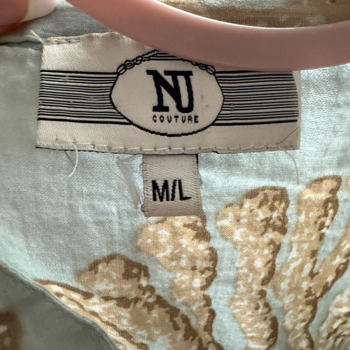 Summer set blouse and skirt like new, blue and beige, size M/L