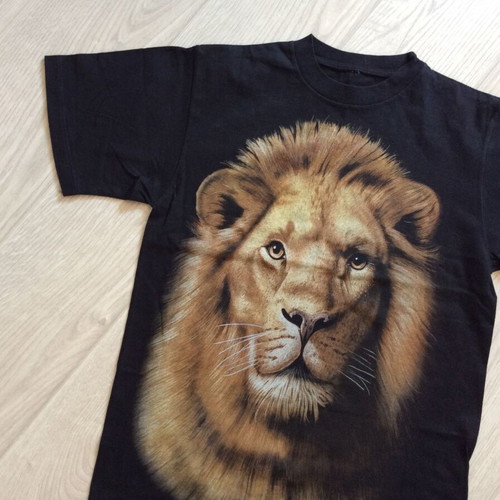 Vintage Trinity Products Shirt Mens Black 1995 Lion All Over Print M like new