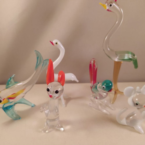 Glass decorative set, 6 pieces, miniatures