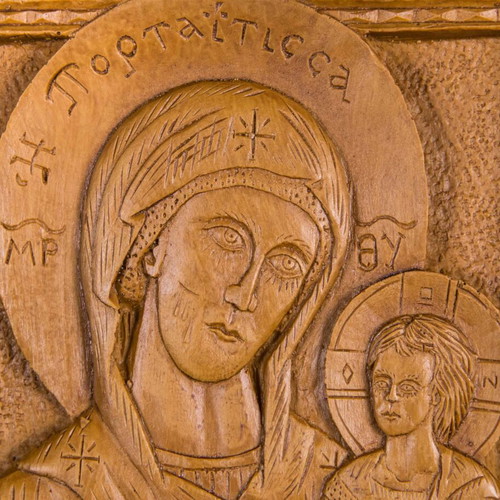 Panagia Portaïtissa icon made of wax, mastic and incense new