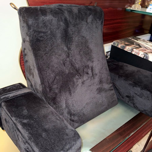 Back support pillow with armrests like new, velvet look