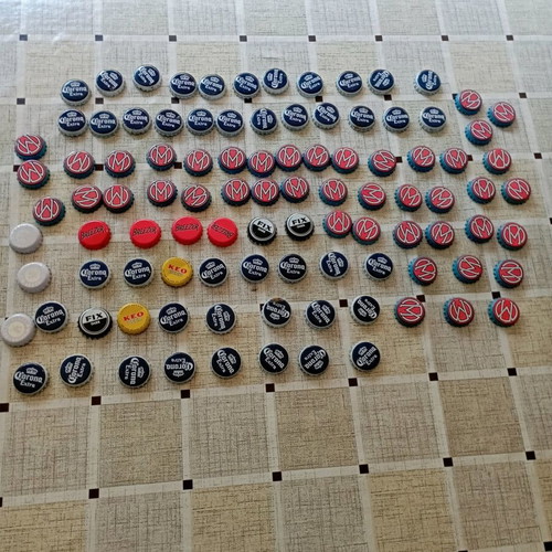 Beer caps like new, pack of 90, assorted