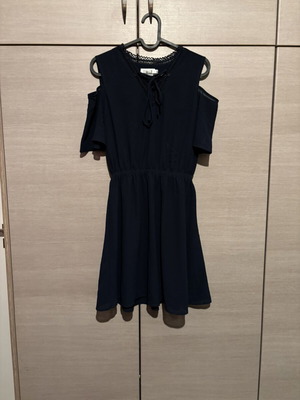 Molly Bracken Navy Cold Shoulder Dress size S like new