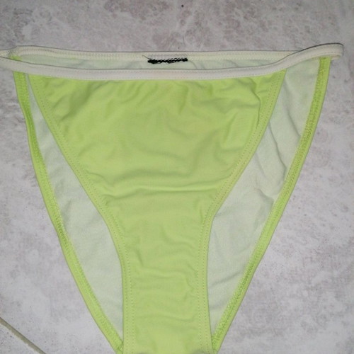 Swimsuit used light green white vintage, size S