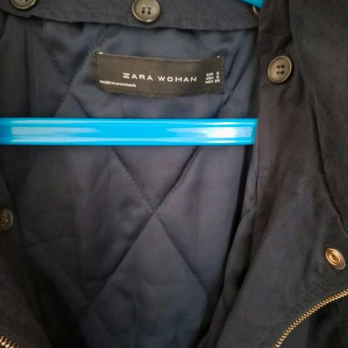 Zara jacket dark blue small like new with removable vest