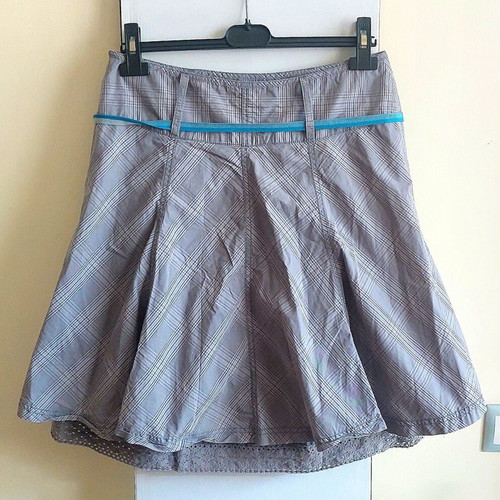 Street One midi skirt, rockabilly, size Large, grey plaid