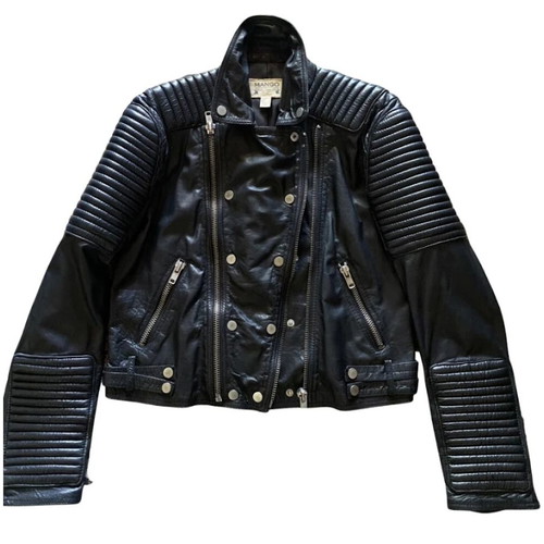 Mango leather jacket used, small, black, biker style