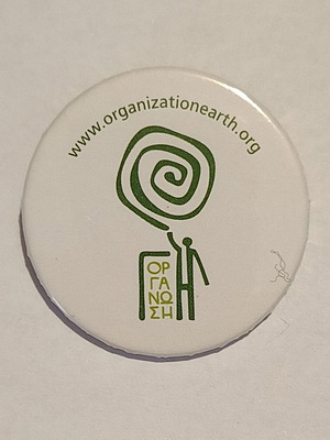 Organizationearth.org pin badge new, 3.5 cm diameter