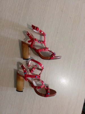 Bello Clock Paris suede sandals size 37 like new, 10 cm heels