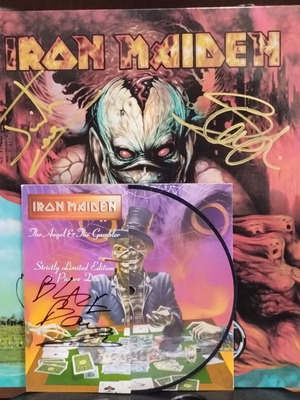 Iron Maiden Virtual XI 2LP και 7'' Angel & the Gambler υπογεγραμμένα, σαν καινούργια