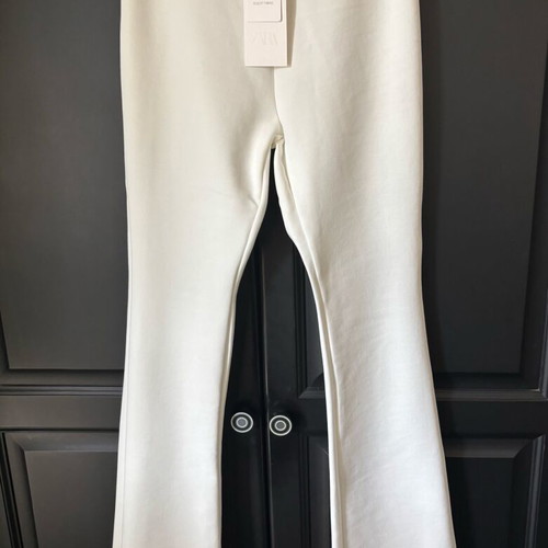 Zara white women's flare pants new, size L