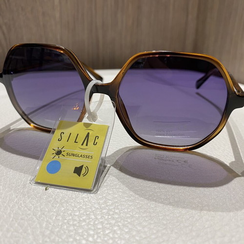 Silac women's tortoiseshell polygonal sunglasses, polarized lenses