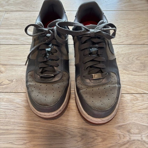 Nike AF1 athletic shoes gray silver used, size 40