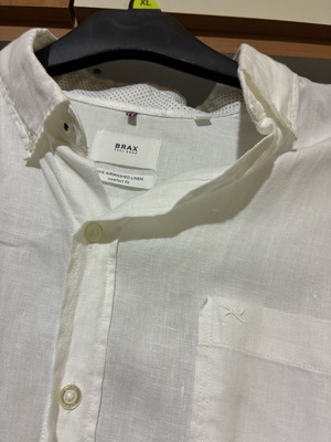 Linen men's shirt Brax size M almost unused, white